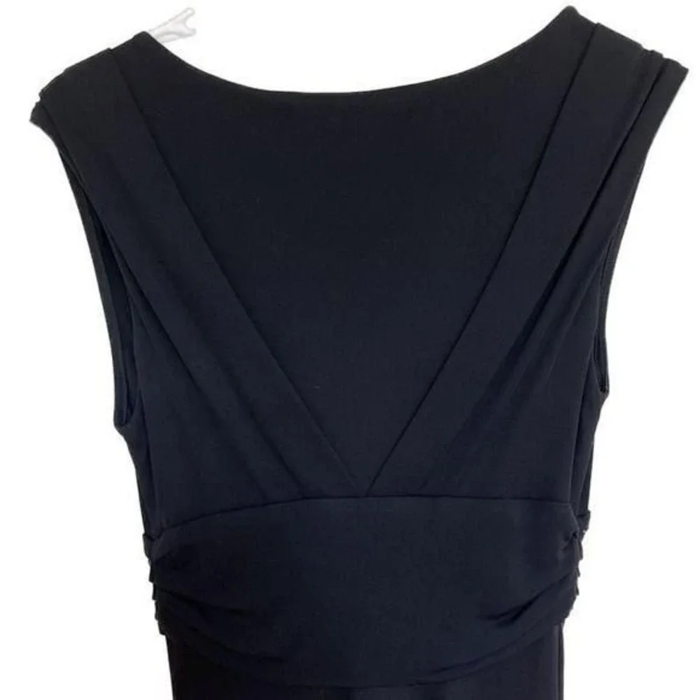 Diane von Furstenberg Black Sleeveless V Neck Dress Glam‎ Minimalist 2